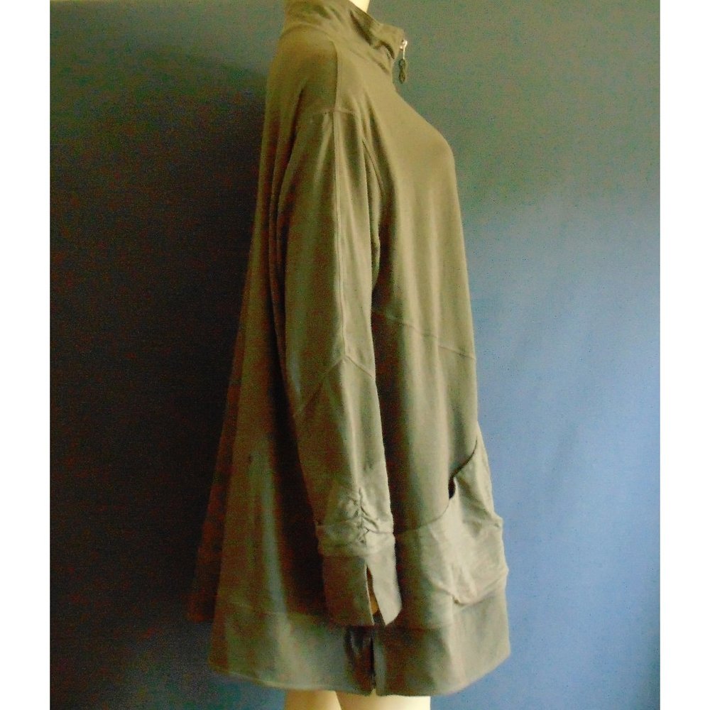 Neon Buddha Olive Green Knit Zipper Jacket 3X - Picture 4 of 8